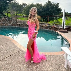 HOT PINK STUNNING LADIVINE PROM DRESS